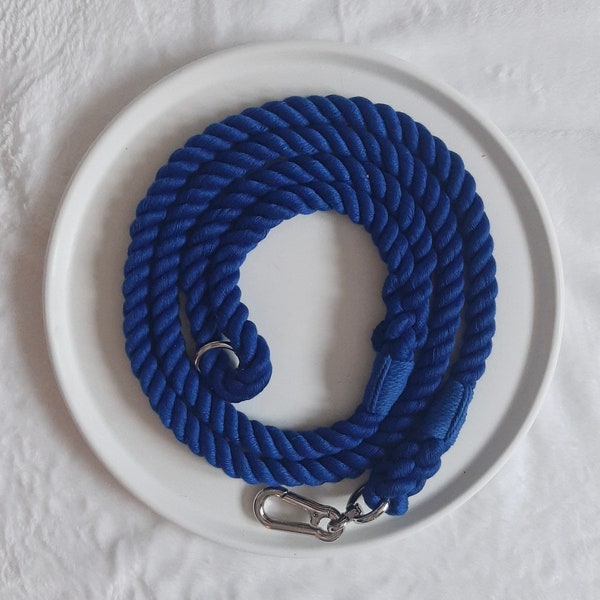 Royal Blue Cotton Rope Dog Puppy Lead Leash 4ft & 5ft