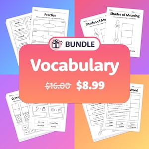 ELA Vocabulary Bundle | 1st Grade Vocabulary, 2nd Grade Vocabulary Worksheets, Vocabulary Centers, Vocabulary Activities (Printable PDF)