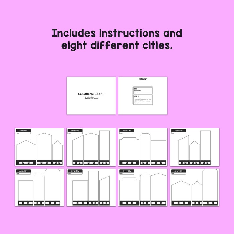 Array City Math Craft | 2nd, 3rd, 4th Grade Multiplication Arrays ...