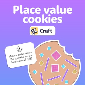No Prep Place Value Craft | 2nd Grade Place Value Activity, Math Craft — Cookies (Printable PDF)