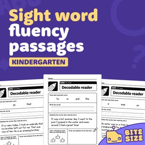 May include: Black and white printable worksheet for kindergarten students. The worksheet is titled "Decodable Reader" and includes the words "to", "in", "and", "the", "that", "an", "was", "on", and a short story for students to read.