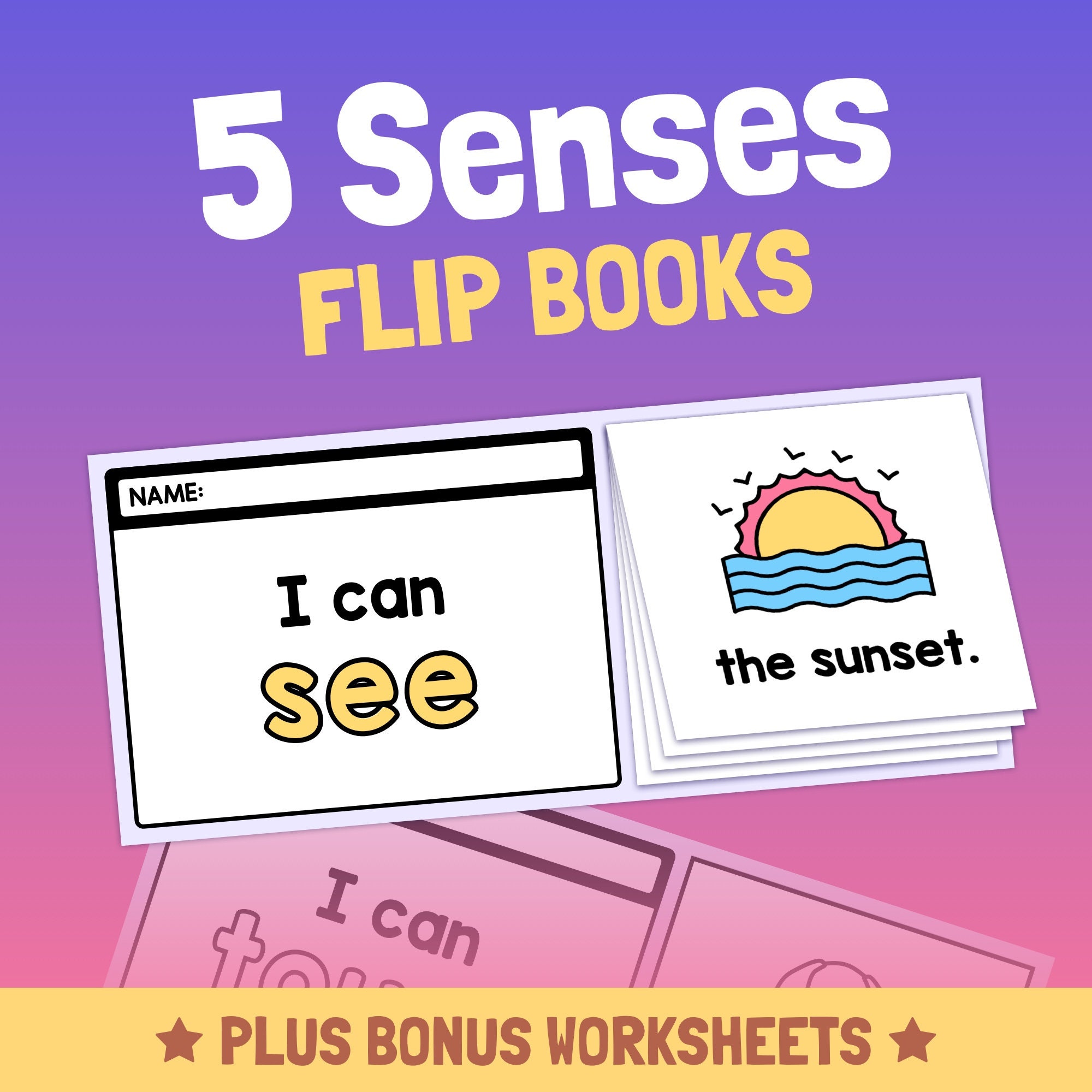 5 Senses Flip Books & Flap Book - Kinder Resources