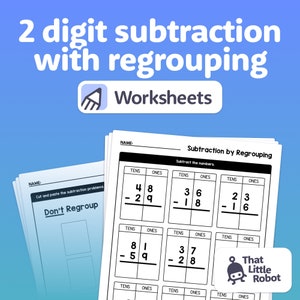 No Prep 2 Digit Subtraction With Regrouping Worksheets | 1st, 3rd, 2nd ...