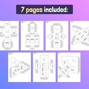 Cute 3D Shape Nets Activity | 4th, 5th, 6th Grade Cutout 3D Shapes ...