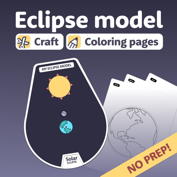 Solar Eclipse & Lunar Eclipse Craft | 2nd, 3rd, 4th, 5th, 6th Grade Science Craft, Eclipse Activity, Outer Space Craft (Printable PDF)