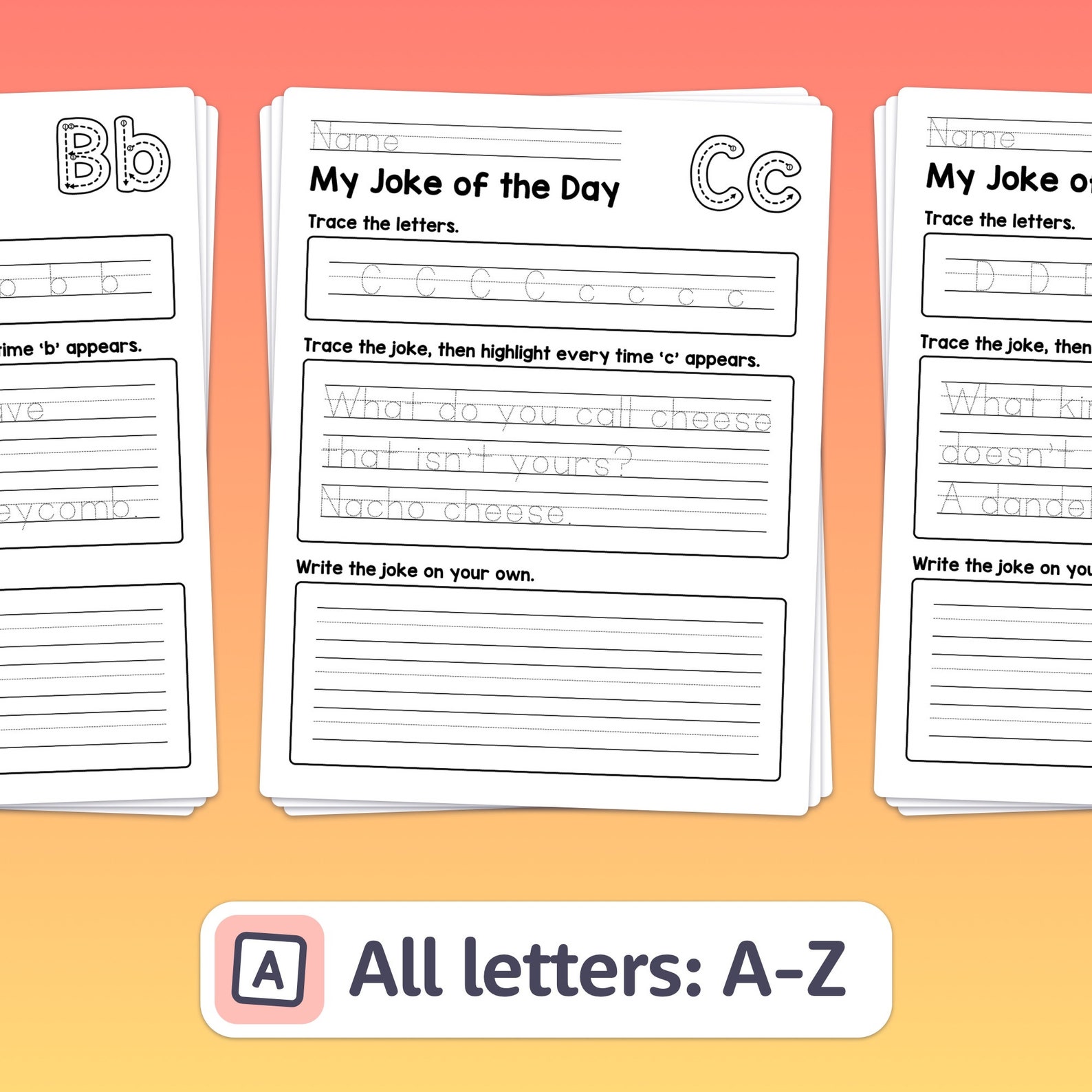 No Prep Daily Handwriting Worksheets | Kindergarten, 1st, 2nd Grade ...