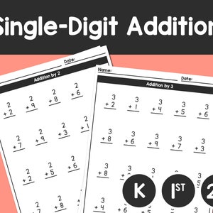 cut paste math worksheets kinder 1st 2nd grade etsy