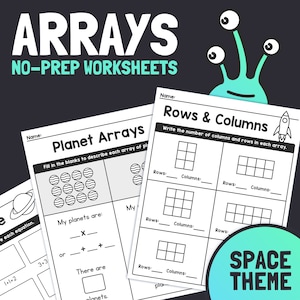 Practice Arrays Worksheets | No Prep Arrays Activity, Space Arrays Unit – 1st, 2nd, 3rd Grade Common Core Math (Printable PDF)