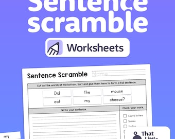 No Prep Building Sentences Worksheets | ESL, Kindergarten, 1st, & 2nd Grade Writing Sentences Activity (Printable PDF)