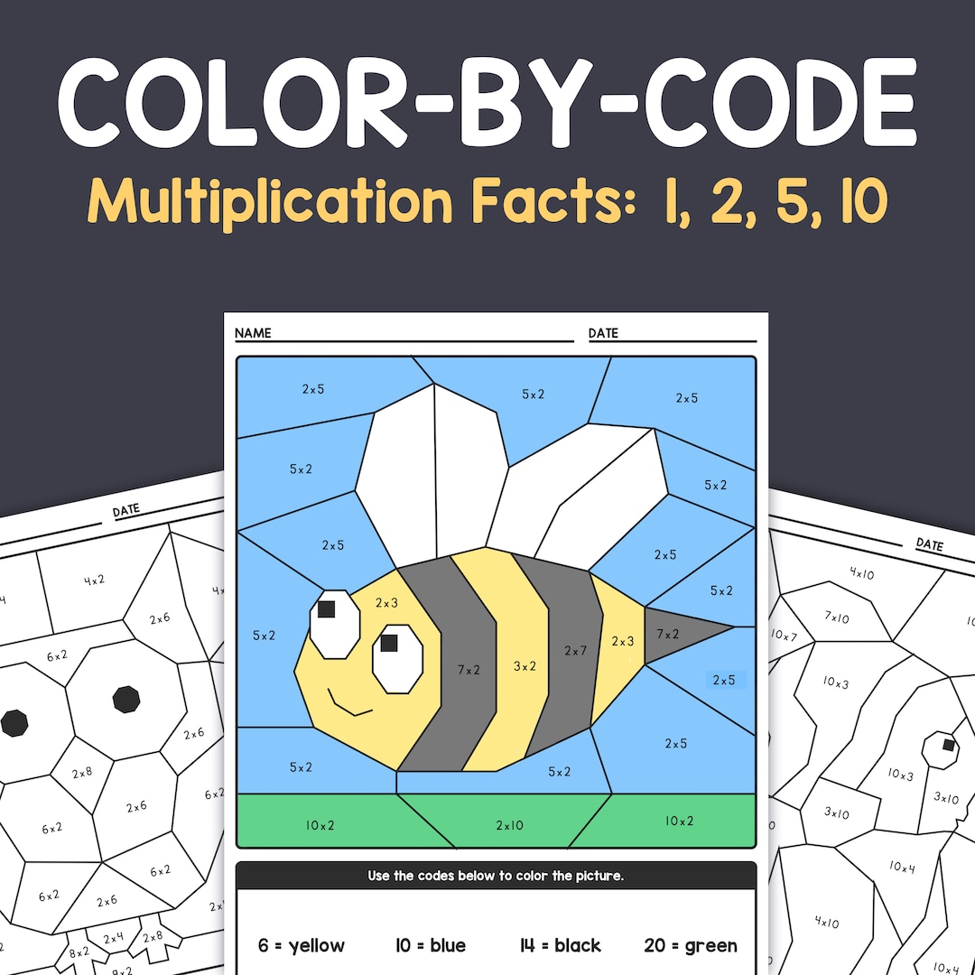 Multiplication Facts Worksheets – 1st, 2nd, 3rd Grade Math Color-by ...