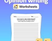 No Prep Opinion Writing Prompts | 2nd Grade Opinion Writing Activity, 3rd Grade Opinion Writing Worksheets (Printable PDF)