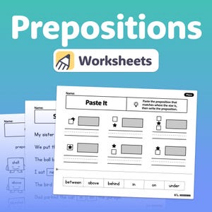 Prepositions Worksheets | 1st, 2nd, & 3rd Grade Grammar Activities | Place, Time, Movement | Parts of Speech Centers | Printable PDF