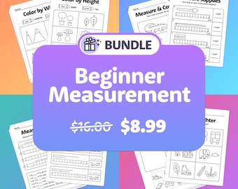 PACOTE DE MEDIDAS PARA PRINCIPAIS | Medidas para o Jardim de Infância, Medidas para a 1ª Série, Medidas para a 2ª Série - Folhas de Exercícios - Centros de Matemática (PDF para Imprimir)