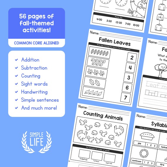 Grade k common core math worksheets