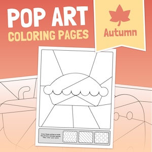 Pop Art Fall Coloring Pages | Autumn Coloring Sheets, Fall Bulletin Board, 1st & 2nd Grade Autumn Art Project (Printable PDF)