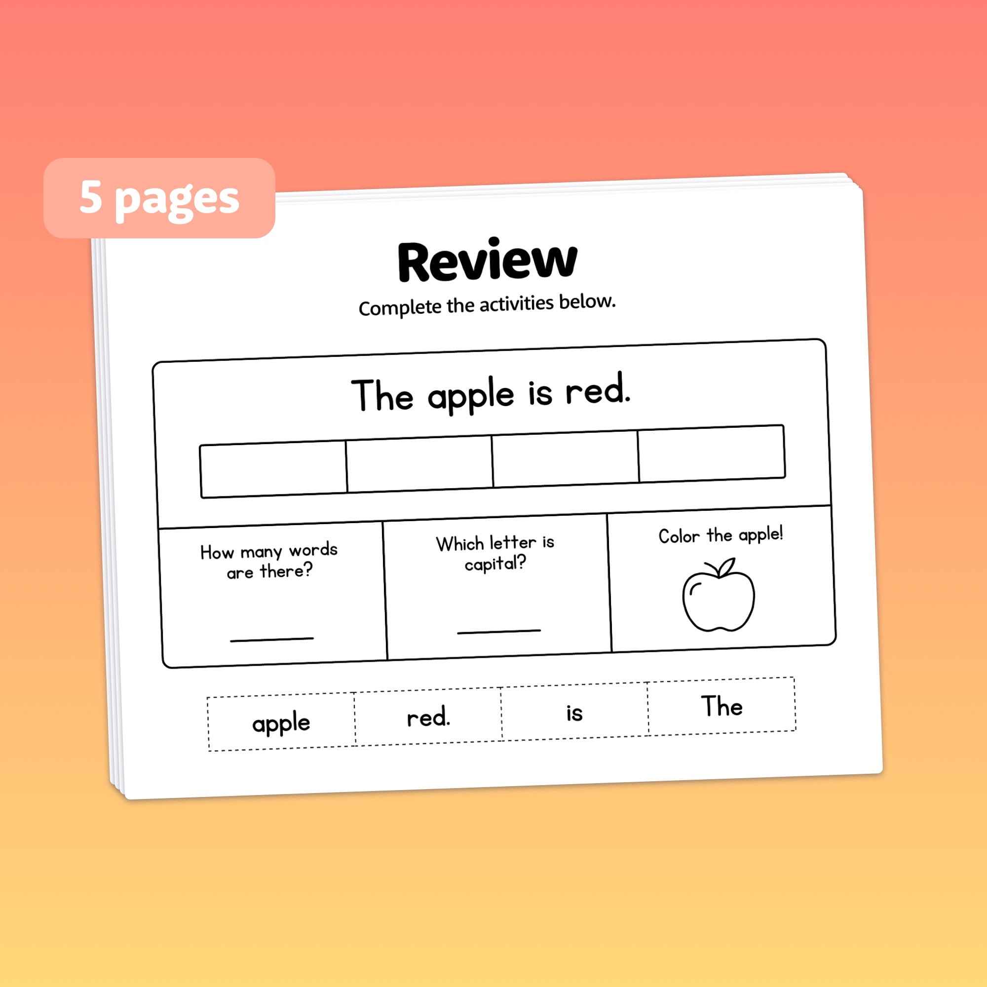 Concepts of Print Worksheets Kindergarten Pre-reading - Etsy