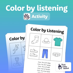 Color by Listening Activity for Kindergarten & Pre-k | Following Directions, Oral Communication, Active Listening Practice (Printable PDF)