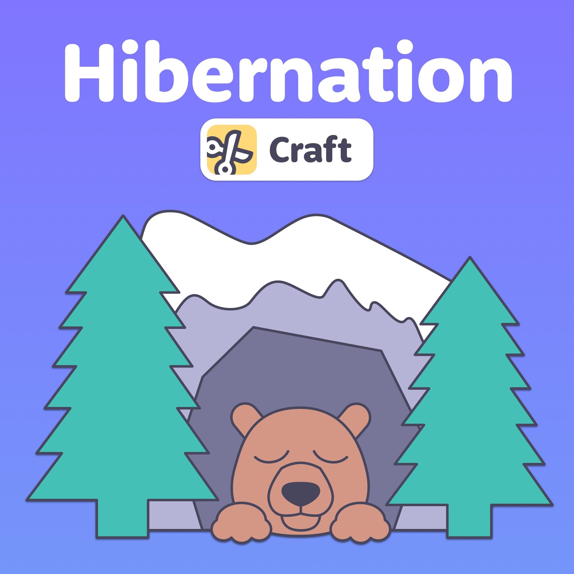 Hibernation Craft Winter Science Activity, Hibernating Bear Craft for