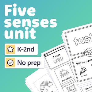 No Prep 5 Senses Unit | Kindergarten, 1st, 2nd Grade Science Activities, Crafts, and Projects (Printable PDF)