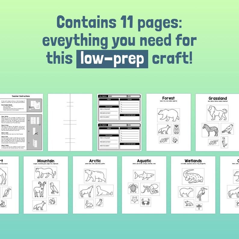 Animal Habitats Craft 2nd 3rd 4th Grade Biomes & Habitat Etsy