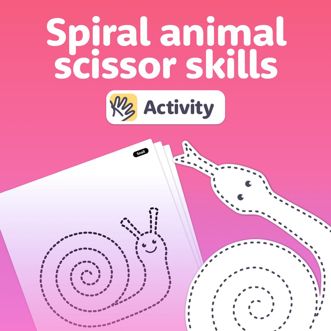 Spiral Animals Scissor Skills Activity | Cutting Practice & Fine Motor ...