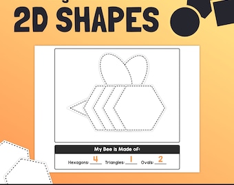 No Prep 2D Shapes Activity | Creating Animals 2D Shapes Center, 2D Shapes Craft, Kindergarten Math Craft (Printable PDF)