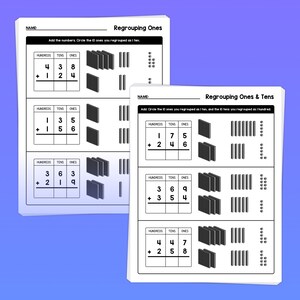 Dodawanie 3 cyfr bez przygotowania z arkuszami ćwiczeń | Ćwiczenia z dodawania i matematyki dla klas 2 i 3 (plik PDF do druku) zdjęcie 6