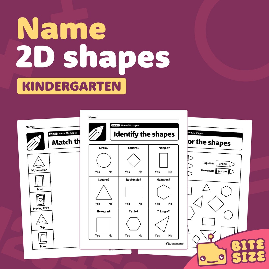Name 2d Shapes Worksheets | Kindergarten Math Centers, Identifying ...