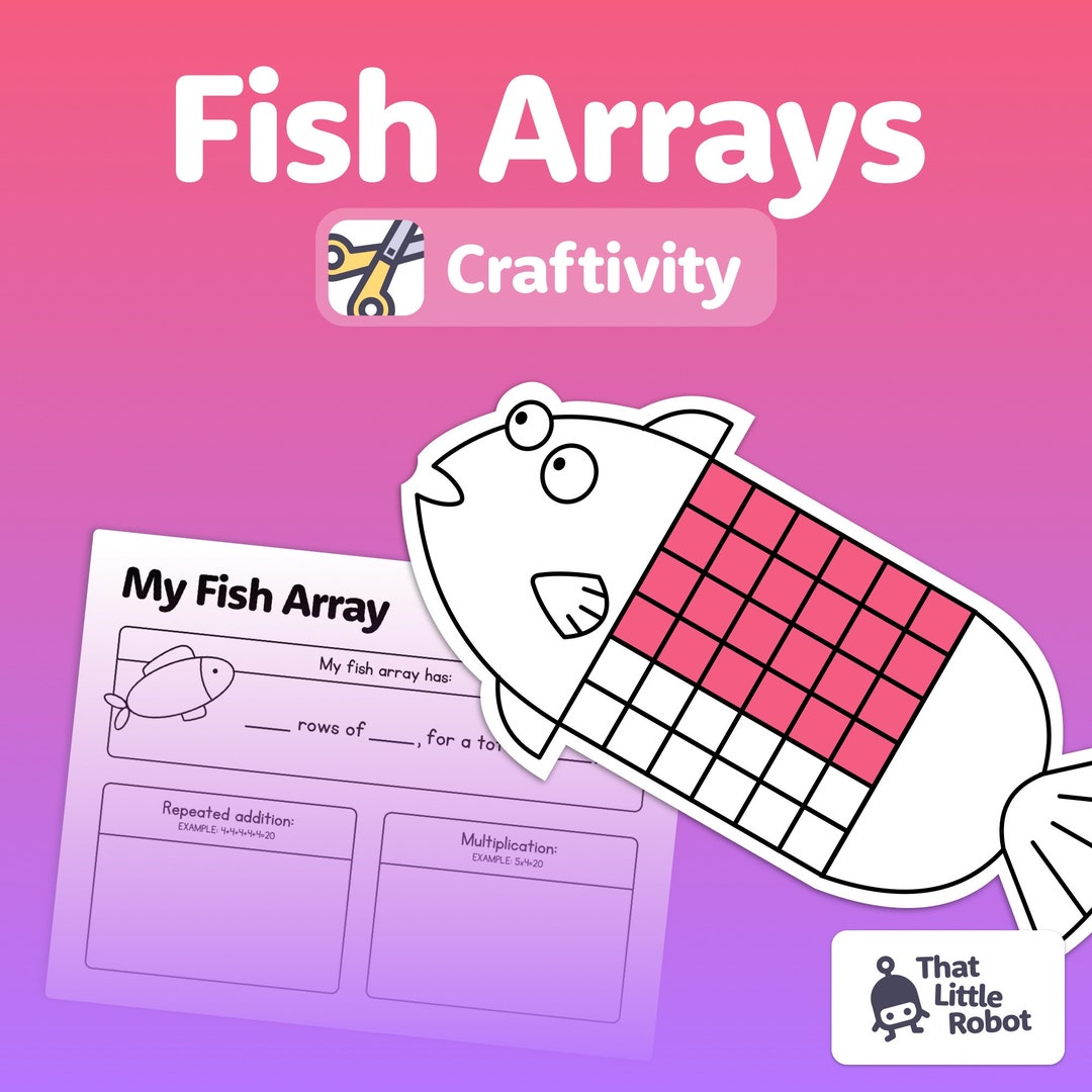 Fish Arrays Math Craft | 1st & 2nd Grade Arrays Activity, No Prep Math ...