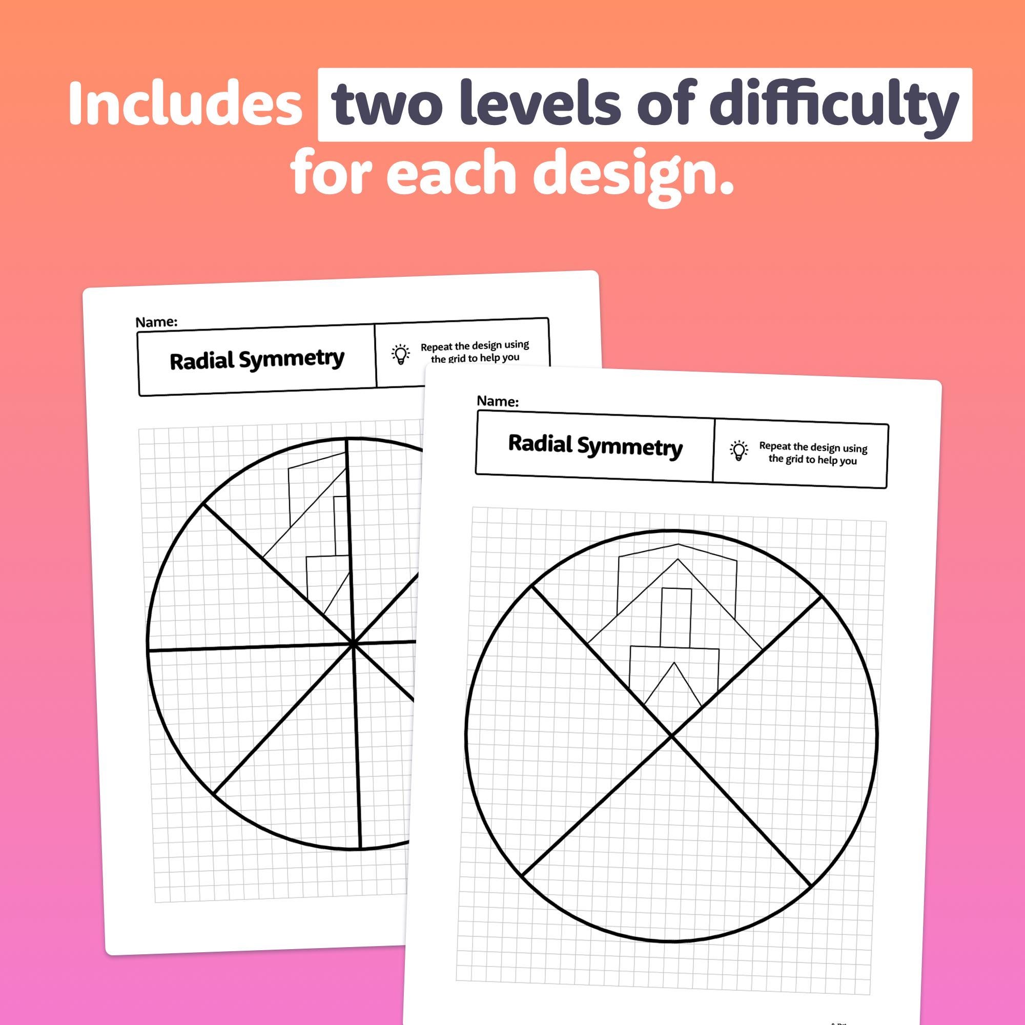 Radial Property Geometry Rotational / Radial Symmetry Worksheets for 3rd & 4th Grade | Geometry ...