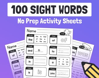 100 First Words Printable - Etsy