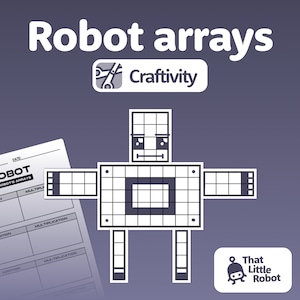No Prep Multiplication Arrays Activity | 3rd & 4th Grade Math Center Array Craft, Robot Arrays Project (Printable PDF)