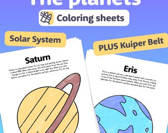 Solar System Coloring Pages | Planets and the Kuiper Belt Posters, No Prep Science Astronomy Activity (Printable PDF)