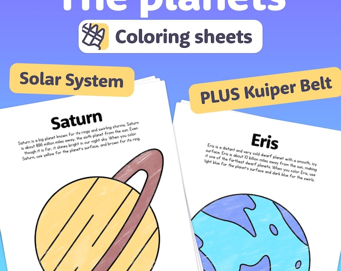 Planet Moons Coloring Pags Dwarf Planet Pluto and Moons Coloring Page - Etsy