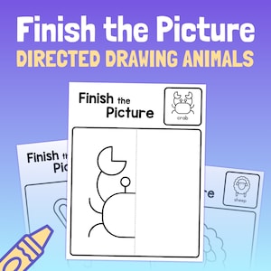 Directed Drawing Activity | How to Draw Animals, Kindergarten & 1st Grade Animal Coloring Sheets (Printable PDF)