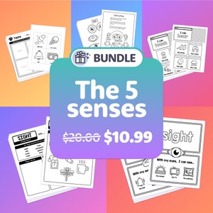 5 Senses Bundle | Kindergarten, 1st Grade, 2nd Grade Science, 5 Senses Activities, 5 Senses Crafts, 5 Senses Worksheets (Printable PDF)
