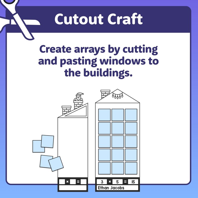 Christmas Array City Math Craft | 1st, 2nd, 3rd Grade Multiplication ...
