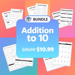 Addition to 10 Bundle | Kindergarten Addition, 1st Grade Addition Worksheets, Single Digit Addition Activities, Math Centers (Printable PDF)