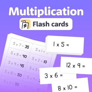Multiplication Flash Cards | 3rd & 4th Grade Math Review and Test Prep, Fact Fluency Practice Activity (Printable PDF)