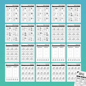 May include: A printable worksheet with 12 pages of addition problems for kids to practice regrouping. The worksheet includes two-digit addition problems with regrouping and without regrouping. The worksheet also includes a section for students to practice regrouping or not regrouping.