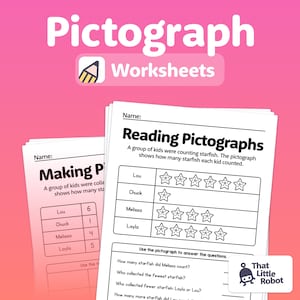 Piktogram-arbetsblad | Grafer för årskurs 1, grafer för årskurs 2, bildgrafer och tolkning av data, Graphing Center (utskrivbar PDF)