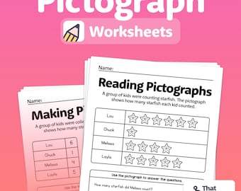 Pictograph Worksheets | 1st Grade Graphs, 2nd Grade Graphs, Picture Graphs and Interpreting Data, Graphing Center (Printable PDF)