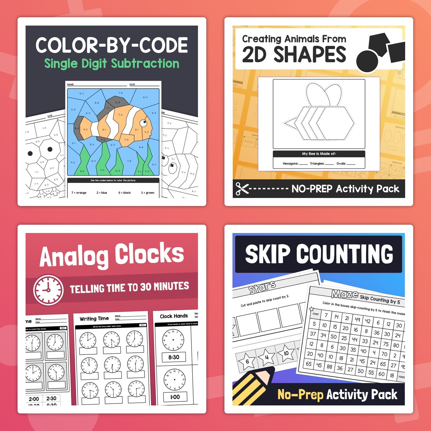 1st Grade Math Worksheets, Activities & Centers | Bundle: Addition ...
