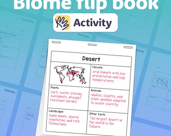 Biomes Activity-vouwboek | 3e, 4e, 5e graad Science Center | No Prep Science Craft (afdrukbare pdf)