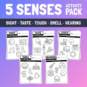 Five Senses Activities | 5 Senses Worksheet Pack, Kindergarten Science Center, 5 Senses Unit (Printable PDF)