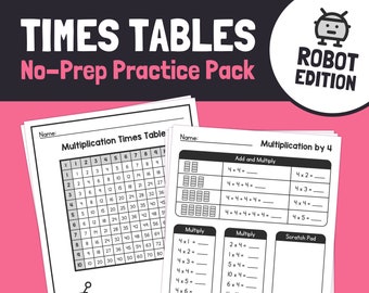 Multiplication Times Tables Worksheets | 1-10 Multiplication Facts Activity, 1st, 2nd, 3rd Grade Math Practice (Printable PDF)
