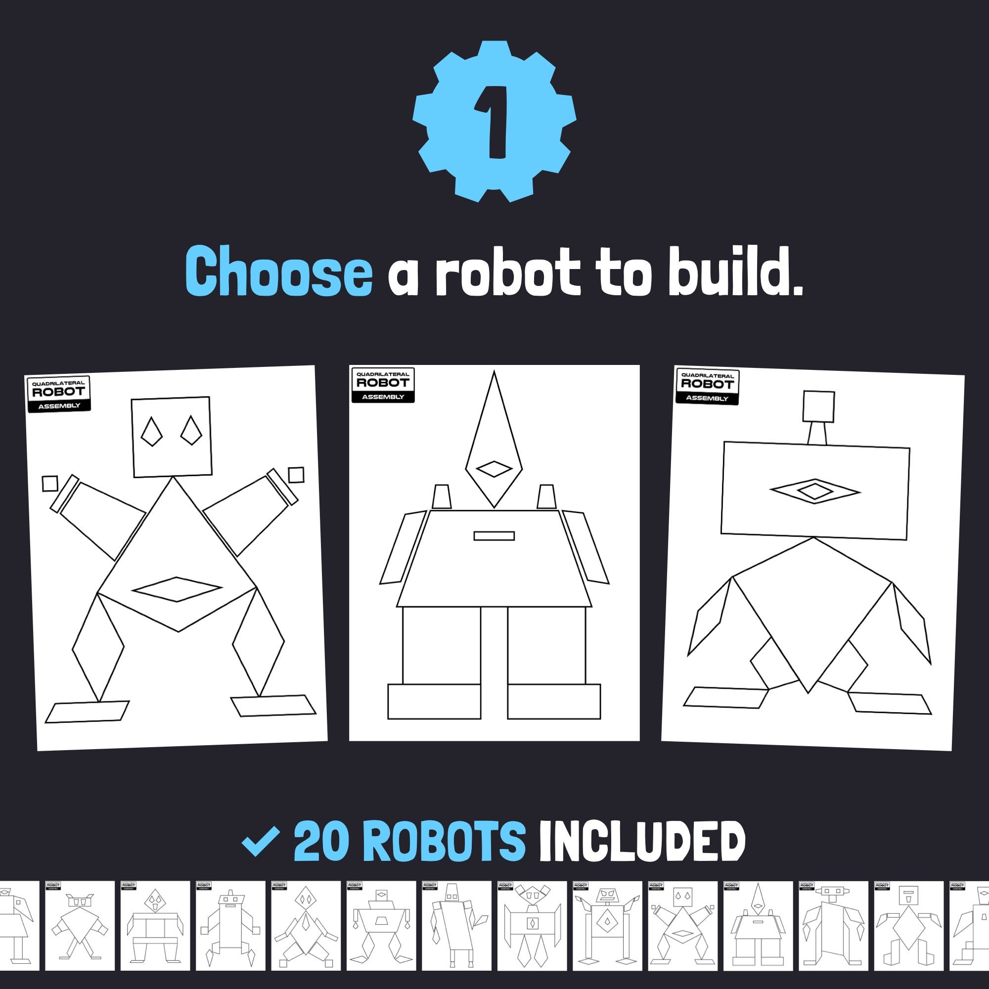 Quadrilateral Robots Quadrilaterals Activity, PBL Math Project 3rd, 4th