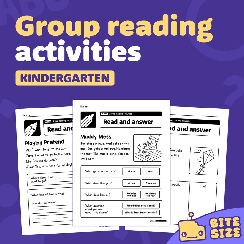 Kindergarten Group Reading Activities | Guided & Shared Reading ...
