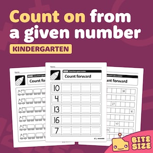 Compter sur un nombre donné | Centres de mathématiques de la maternelle, Révision du compte à rebours, Activités d'enseignement, K.CC.A.2 (PDF imprimable)