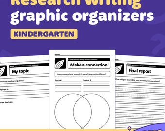Onderzoek schrijven Grafische organisatoren | Algemene kernvragen voor kleuters: WK8 (afdrukbare pdf)